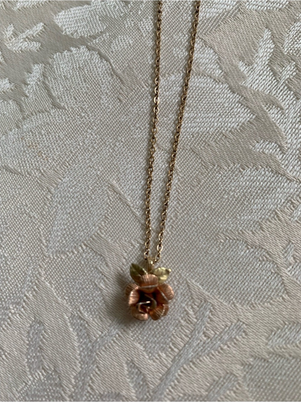 Gold and Rose Gold Flower Pendant Necklace